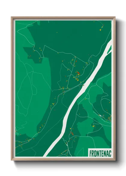 Une affiche de carte sur Frontenac