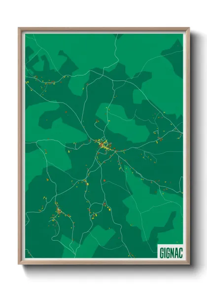 Une affiche de carte sur Gignac