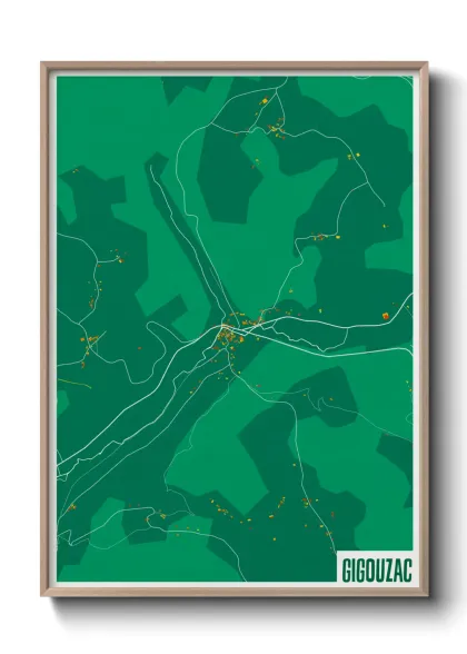 Une affiche de carte sur Gigouzac