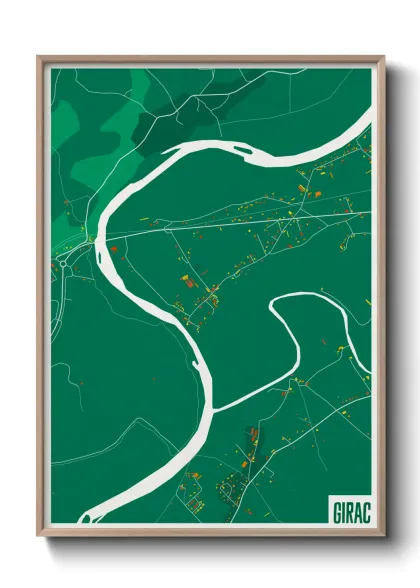 Une affiche de carte sur Girac