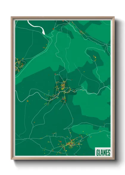 Une affiche de carte sur Glanes