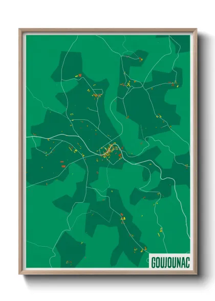 Une affiche de carte sur Goujounac