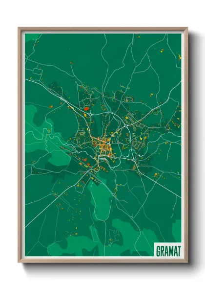 Une affiche de carte sur Gramat