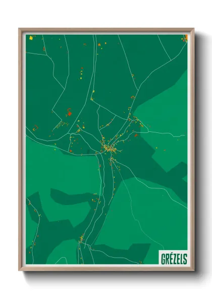 Une affiche de carte sur Grézels