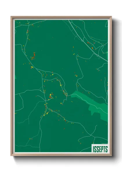 Une affiche de carte sur Issepts