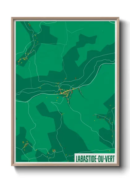 Une affiche de carte sur Labastide-du-Vert