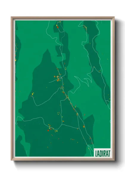 Une affiche de carte sur Ladirat
