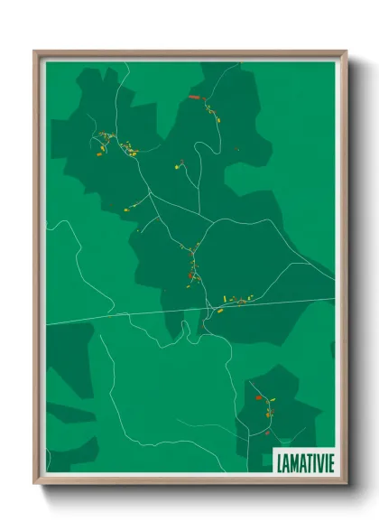 Une affiche de carte sur Lamativie