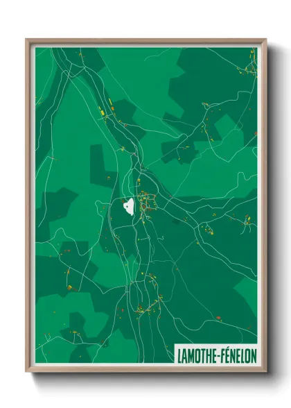 Une affiche de carte sur Lamothe-Fénelon