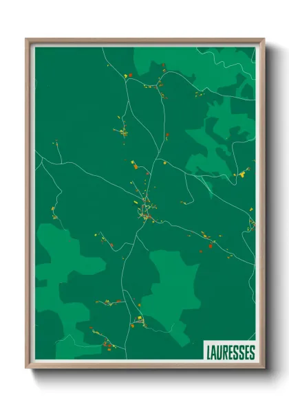Une affiche de carte sur Lauresses