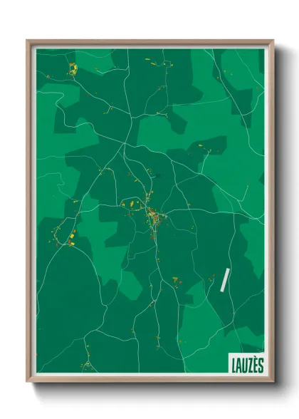 Une affiche de carte sur Lauzès