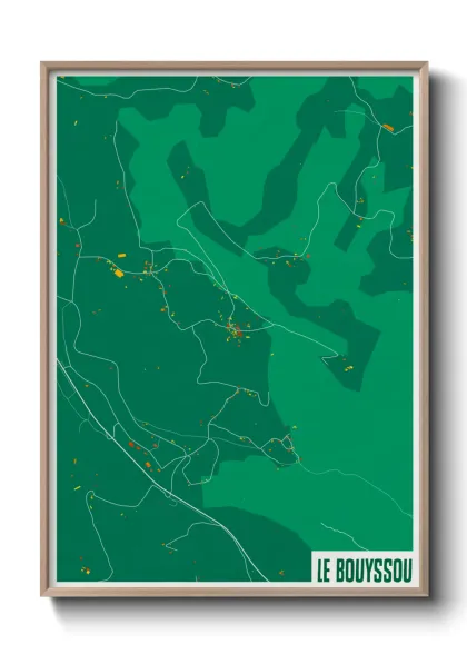 Une affiche de carte sur Le Bouyssou