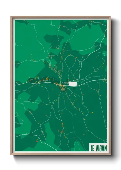 Une affiche de carte sur Le Vigan