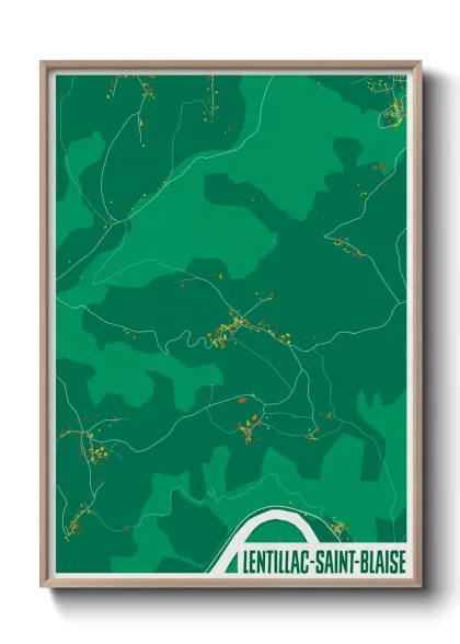 Une affiche de carte sur Lentillac-Saint-Blaise