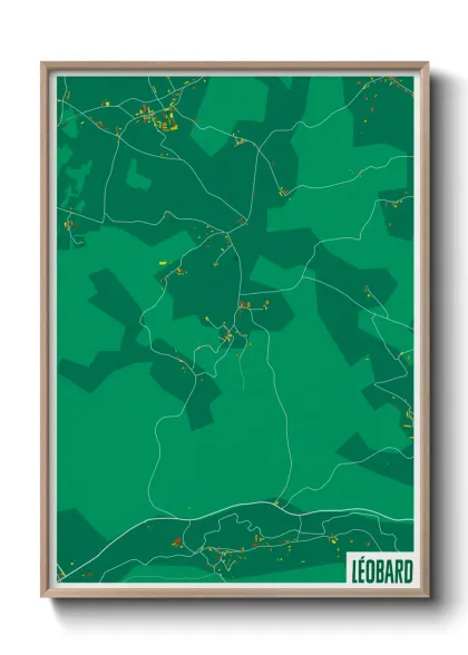 Une affiche de carte sur Léobard