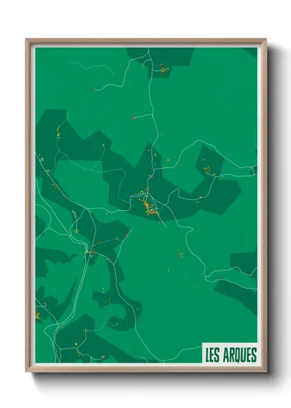 Une affiche de carte sur Les Arques