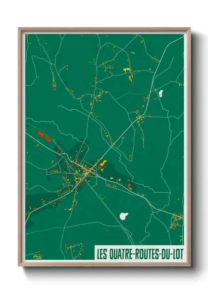 Une affiche de carte sur Les Quatre-Routes-du-Lot