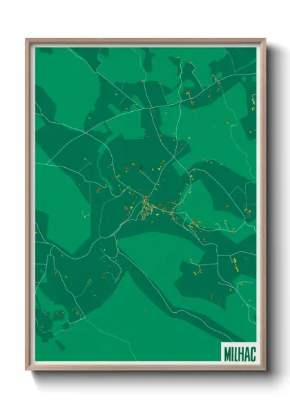 Une affiche de carte sur Milhac