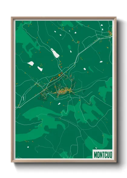 Une affiche de carte sur Montcuq