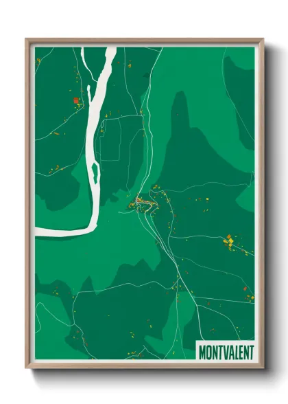 Une affiche de carte sur Montvalent