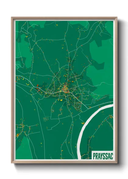Une affiche de carte sur Prayssac