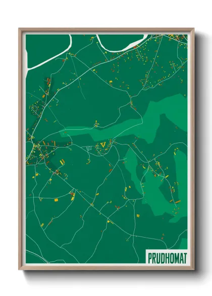 Une affiche de carte sur Prudhomat