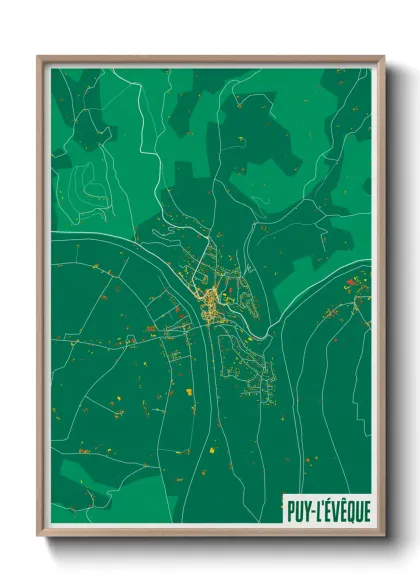 Une affiche de carte sur Puy-l'Évêque