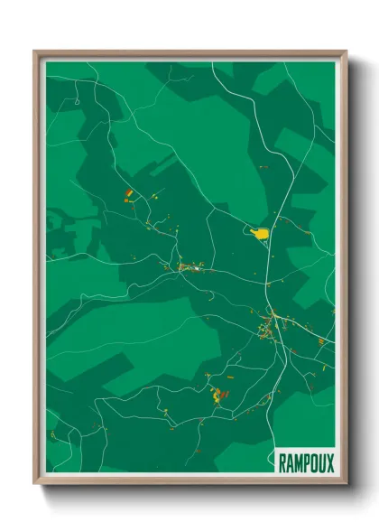 Une affiche de carte sur Rampoux