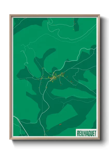 Une affiche de carte sur Reilhaguet