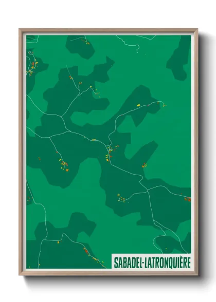 Une affiche de carte sur Sabadel-Latronquière