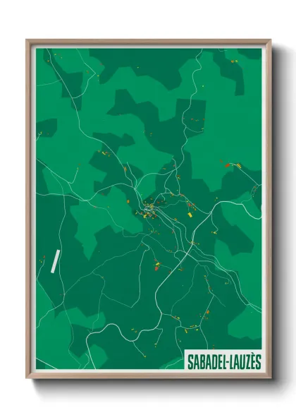 Une affiche de carte sur Sabadel-Lauzès