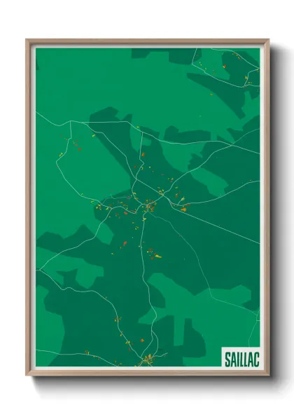 Une affiche de carte sur Saillac