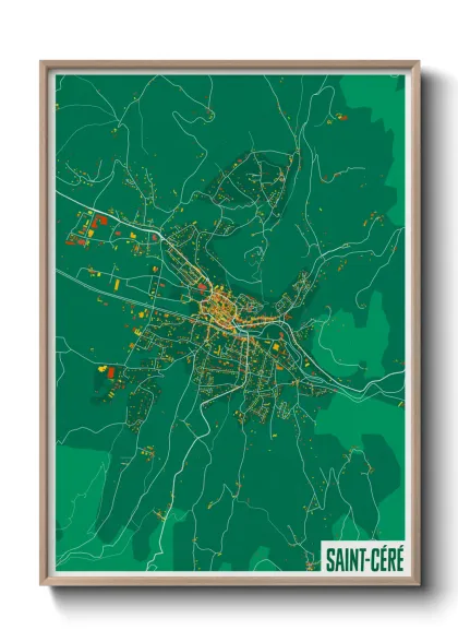 Une affiche de carte sur Saint-Céré