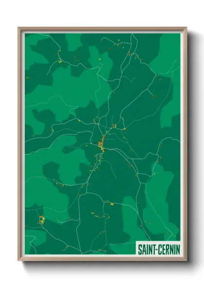 Une affiche de carte sur Saint-Cernin