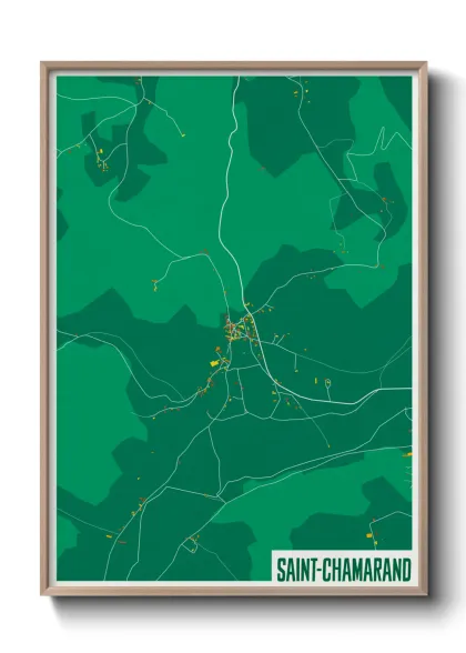 Une affiche de carte sur Saint-Chamarand