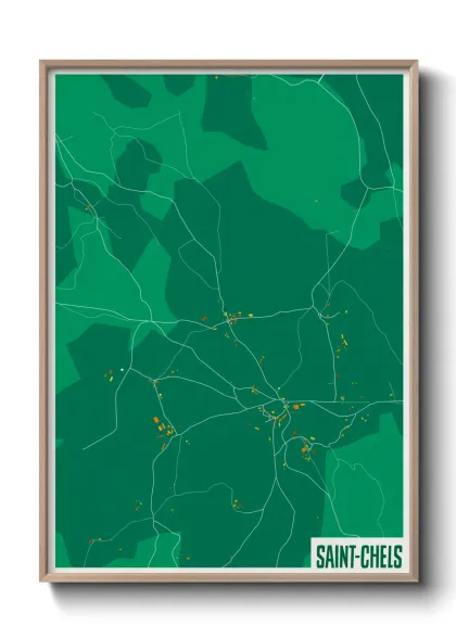 Une affiche de carte sur Saint-Chels