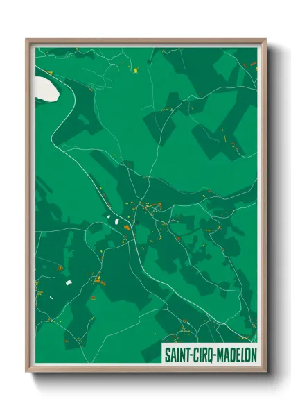 Une affiche de carte sur Saint-Cirq-Madelon