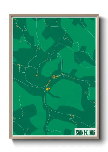 Une affiche de carte sur Saint-Clair