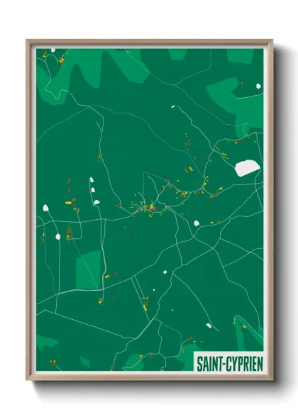 Une affiche de carte sur Saint-Cyprien