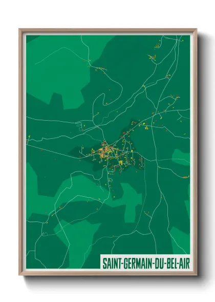 Une affiche de carte sur Saint-Germain-du-Bel-Air