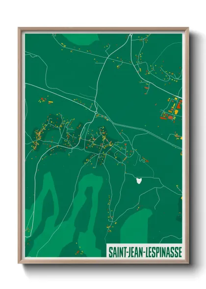 Une affiche de carte sur Saint-Jean-Lespinasse