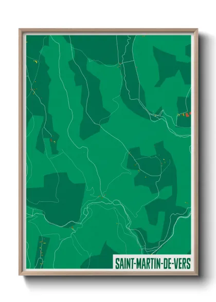 Une affiche de carte sur Saint-Martin-de-Vers