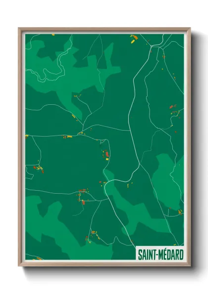 Une affiche de carte sur Saint-Médard