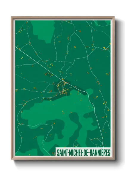 Une affiche de carte sur Saint-Michel-de-Bannières