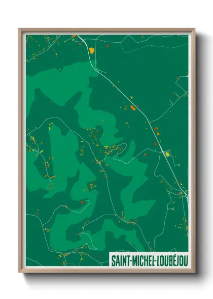 Une affiche de carte sur Saint-Michel-Loubéjou