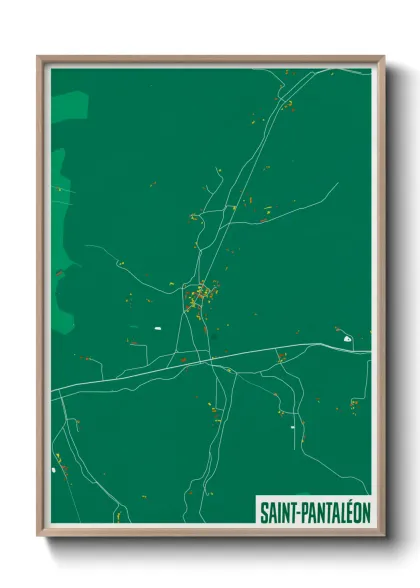 Une affiche de carte sur Saint-Pantaléon