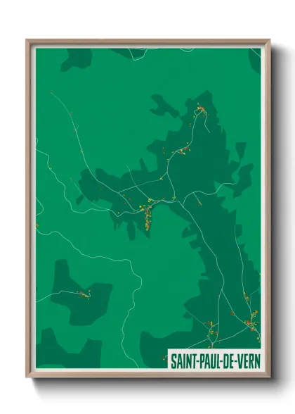 Une affiche de carte sur Saint-Paul-de-Vern