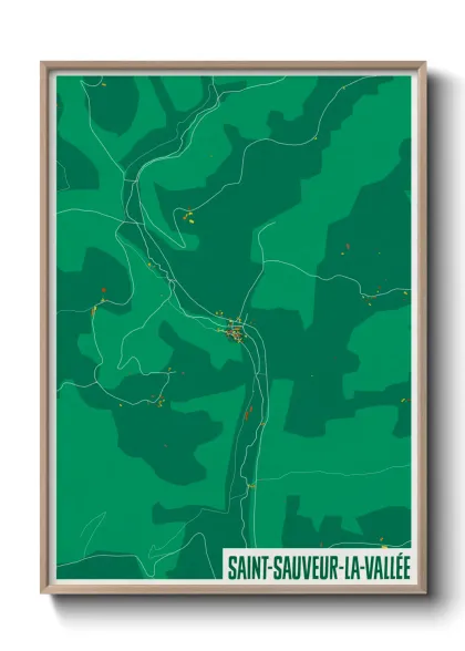 Une affiche de carte sur Saint-Sauveur-la-Vallée