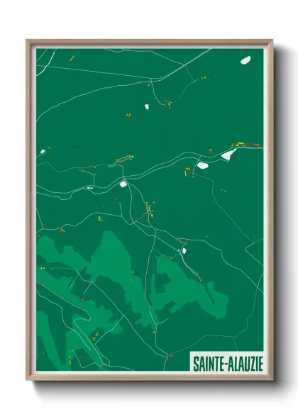 Une affiche de carte sur Sainte-Alauzie