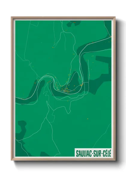 Une affiche de carte sur Sauliac-sur-Célé